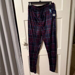 NWT U.S. Polo Assn. Men's Medium Red & Blue Plaid Tartan lounge pants pyjamas